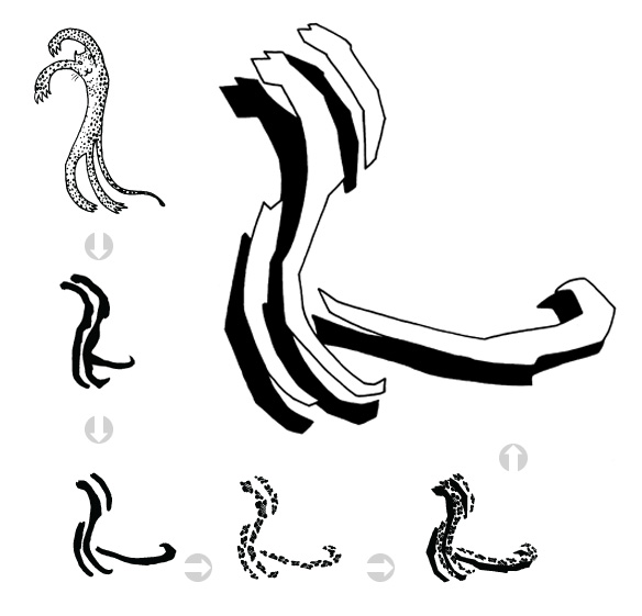 L is for Leopard; abstract typography development